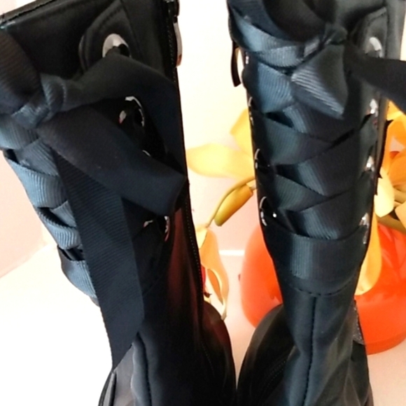 JESSICA CARLYLE GIRLS AMALI BLACK MOTO BOOTS SIZE 1 NWOT - Picture 8 of 16